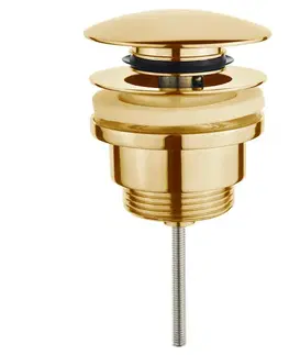 Vypúšťacie ventily Vypúšťací ventil s prietokom alebo bez prietoku G 5/4 zlatý CLICK-CLACK