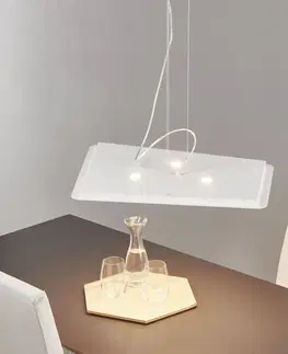 Závesné svietidlá Cattaneo Moderné závesné svietidlo LED Fuorisquadra, biele