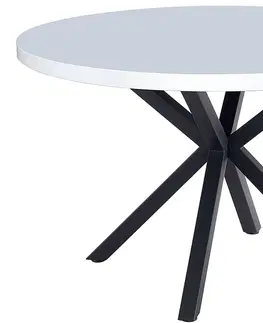 Jedálenské stoly KONDELA Medor okrúhly jedálenský stôl biela / čierna