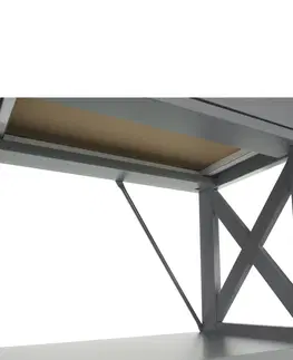 Konzolové stolíky KONDELA Lomir konzolový stolík so zásuvkami sivá
