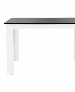 Jedálenské stoly Jedálenský stôl, biela/čierna, 120x80 cm, KRAZ