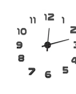 Hodiny 3D Nalepovacie hodiny DIY Clock Evevo 8233XL, čierne 90-130cm