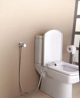 Kúpeľňa SAPHO - Nástenný ventil s ručnou bidetovou sprškou a bezpečnostnou poistkou, guľatý, chróm SG107