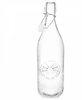 Shakery Kinekus Flaša sklo s patentným uzáverom, dekor citrón 1L