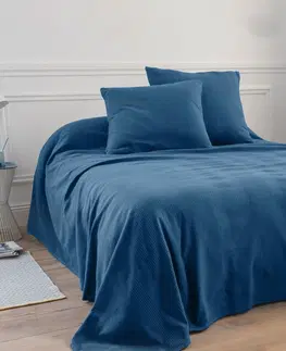 Prehozy Jednofarebný tkaný prehoz na posteľ, bavlna