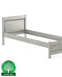 Drevené postele Posteľ borovica LK125–80x200 grey