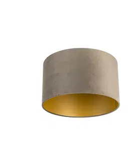 Tienidlo na lampu Velúrové tienidlo tupé 35/35/20 so zlatým interiérom