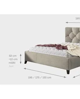 Postele Confy Dizajnová posteľ Lawson 160 x 200 - 