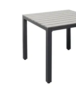 Záhradný nábytok Sorrento záhradný jedálenský stôl sivý 80x80 cm
