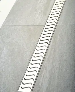 Sprchovacie kúty POLYSAN - SCENE podlahový žľab s roštom z nerezové oceli, L-820, DN40 71677