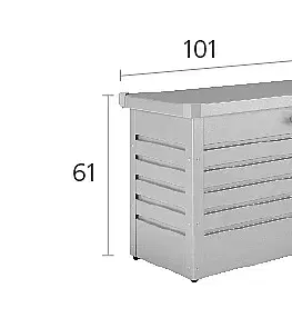 Úložné boxy Biohort Úložný zamykací box (strieborná metalíza) 100 cm