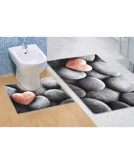 Koberce a koberčeky Bellatex Kúpeľňová predložka Tmavé kamene 3D, 60 x 100 + 60 x 50 cm