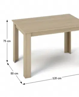 Jedálenské stoly Jedálenský stôl, dub sonoma, 120x80 cm, KRAZ
