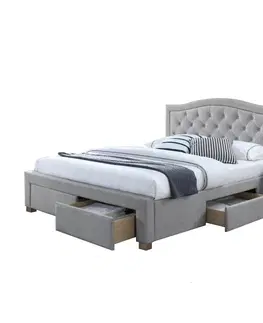 Manželské postele CATERA manželská posteľ 180x200 cm, šedá, dub