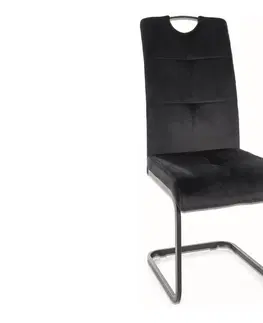 Jedálenské stoličky AVEX VELVET jedálenská stolička, čierna 