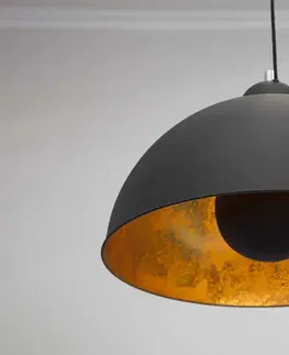 Svietidlá LuxD 16766 Lampa Atelier čierno-zlatá závesné svietidlo