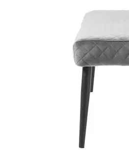 Lavice do jedálne Furniria Dizajnová lavica Hallie 160 cm sivý zamat