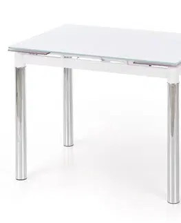 Stoly v podkrovnom štýle Rozkladací stôl Logan 2 96/142x70cm Sklo/Oceľ – Biely