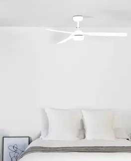 Stropné ventilátory so svetlom FARO BARCELONA Stropný ventilátor Punt M DC LED svietidlo biela