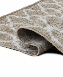 Koberce a koberčeky KONDELA Nala koberec 100x150 cm béžová / slonovinová