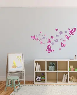 Nálepky Dekoračné nálepky na stenu motýle a kvety