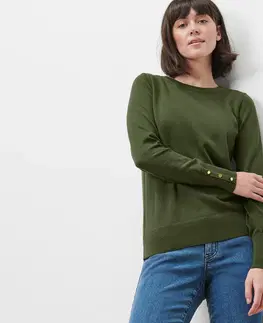 Shirts & Tops Pulóver z jemnej pleteniny s merino vlnou, zelený