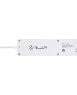 Predlžovacie káble Tellur WiFi Smart Power Strip, 3× 4× USB 4 A, 2200 W, 10 A, 1,8 m predlžovací kábel