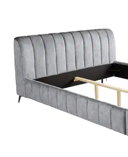 Postele LuxD Dizajnová posteľ Rotterdam 160 x 200 cm sivý zamat