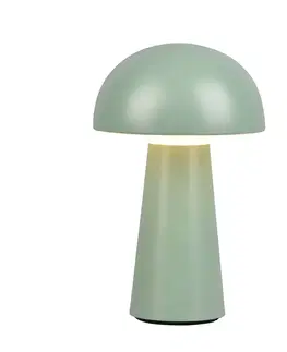 Vonkajšie osvetlenie terasy Reality Leuchten LED lampa Lennon IP44, batéria, stmievač, zelená