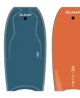 vodné športy Bodyboard 500 s leashom modro-oranžový
