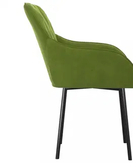 Jedálenské stoličky a kreslá Jedálenská stolička 2 ks Dekorhome Tmavo zelená