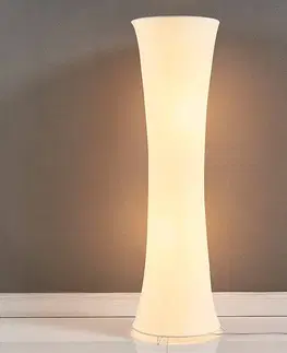 Stojacie lampy Lindby Látková stojaca lampa Liana vo vydutom tvare