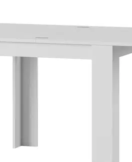 Jedálenské stoly Štvorcový jedálenský stôl s rozkladom SATUR 40, biela
