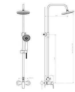 Sprchy a sprchové panely Bruckner - BARON sprchový stĺp, chróm 612.139.1