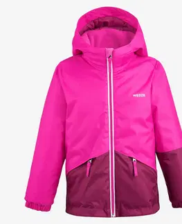 bundy a vesty Detská lyžiarska hrejivá a nepremokavá bunda 100 ružová