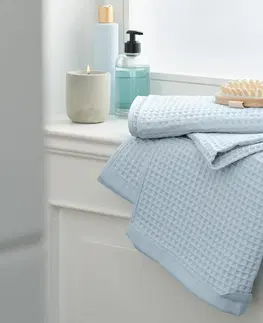Bath Towels & Washcloths Uteráky prémiovej kvality z piké s vafľovou štruktúrou, 2 ks, modré