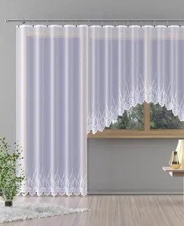Záclony Hotová záclona alebo balkónový komplet, IGNIS, biela 220 x 120 cm