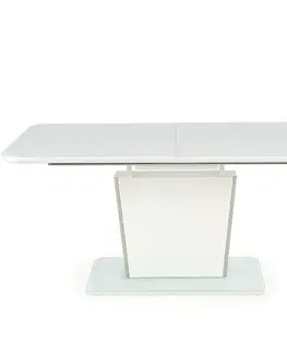 Stoly v podkrovnom štýle Rozkladací stôl Bonari 160/200x90cm Sklo/Mdf/Oceľ – Biely