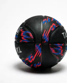 basketbal Basketbalová lopta veľkosti 7 - R500 čierno-červeno-modrá