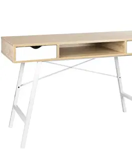Moderné kancelárske stoly Písací stôl Nordic sonoma/ biely