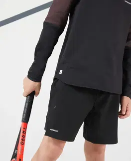 bedminton Chlapčenské šortky Dry na tenis čierne