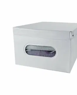Úložné boxy Compactor Skladacia úložná krabica s vekom SMART, biela