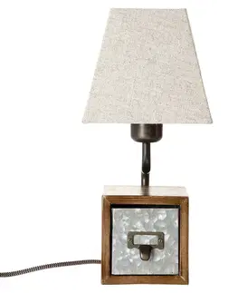 Stolové lampy Brilliant Textilná stolná lampa Casket so zásuvkou