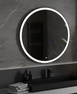 Kúpeľňa MEXEN - Esso zrkadlo s osvetlením 100 cm, LED 6000K čierny rám 9825-100-100-611-70