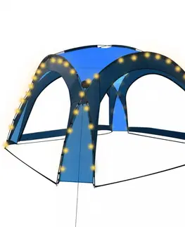 Záhradné párty stany Párty stan s LED svetlami 3,6x3,6 m Dekorhome Modrá