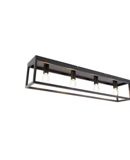 Stropne svietidla Inteligentné stropné svietidlo čierne 99,5 cm vrátane 4 ks Wifi A60 - Cage