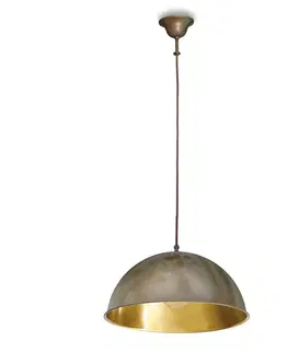 Závesné svietidlá Moretti Luce Závesná lampa Circle zlatá/starožitná mosadz Ø30cm