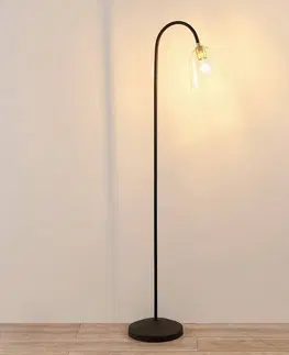 Stojacie lampy Lucande Lucande Anjita, stojaca lampa, sklené tienidlo