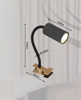 Stolové lampy s klipom Globo Upínacie bodové svetlo Robby s ohybným ramenom