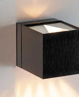 Nástenné svietidlá Milan Iluminación Milan Dau nástenné svetlo kocka up-down čierne